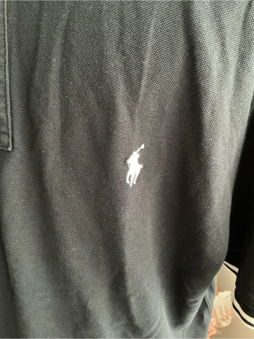 Ralph Lauren Black Polo Shirt with White Trim